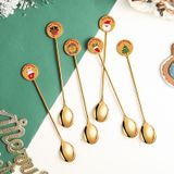  Thìa,Dĩa Giáng Sinh Gold Tròn 