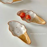  Đĩa Sứ Kem Ốc Quế 