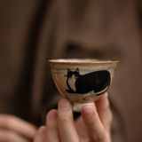  Chén Trà Gốm Mèo Mun 