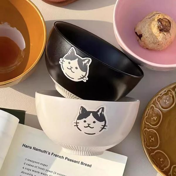  Bát Gốm Mèo Dễ Thương 