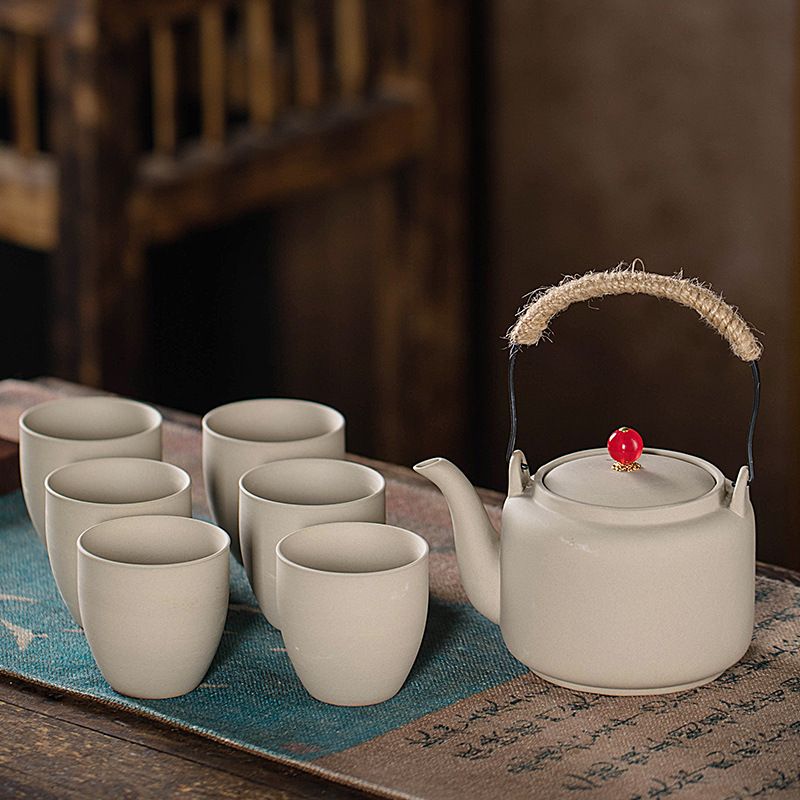  Bộ Trà Gốm Thô Cổ Điển 