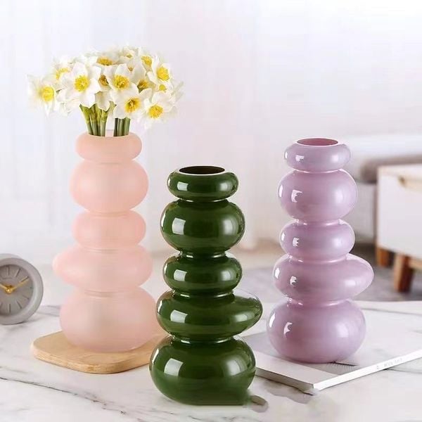 Bình Hoa Thủy Tinh Macaron 