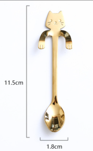  Thìa Inox Mèo Gold 