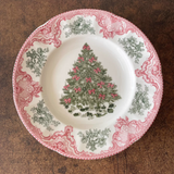  Bát, Đĩa Cây Thông Nơ Đỏ Retro 