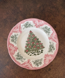  Bát, Đĩa Cây Thông Nơ Đỏ Retro 