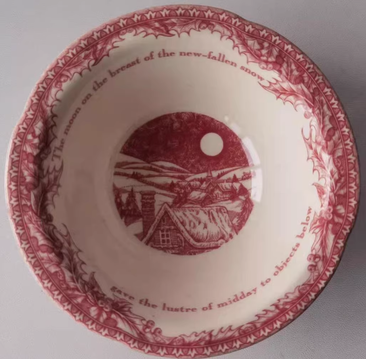  Bát, Đĩa, Cốc Giáng Sinh Cổ Điển Xuất Khẩu Anh 