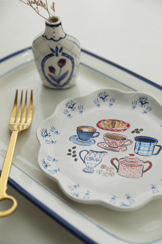  Đĩa Gốm Afternoon Tea 