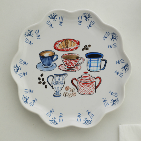  Đĩa Gốm Afternoon Tea 