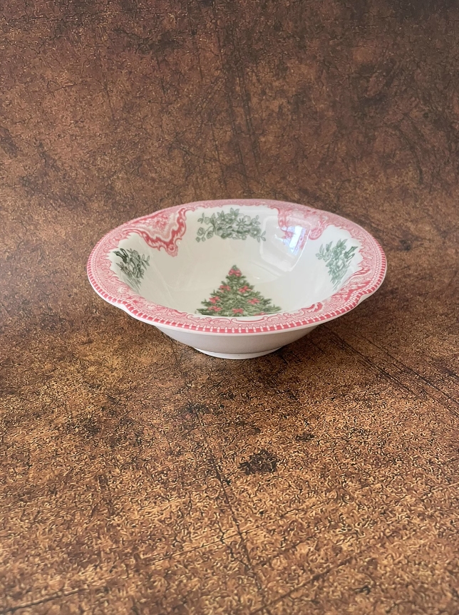  Bát, Đĩa Cây Thông Nơ Đỏ Retro 