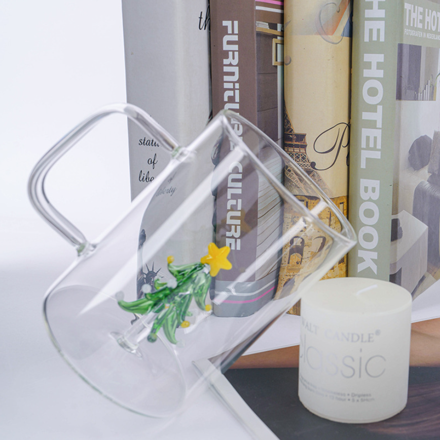  Cốc Thủy Tinh Giáng Sinh Quai Trong Suốt 