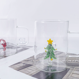  Cốc Thủy Tinh Giáng Sinh Quai Trong Suốt 