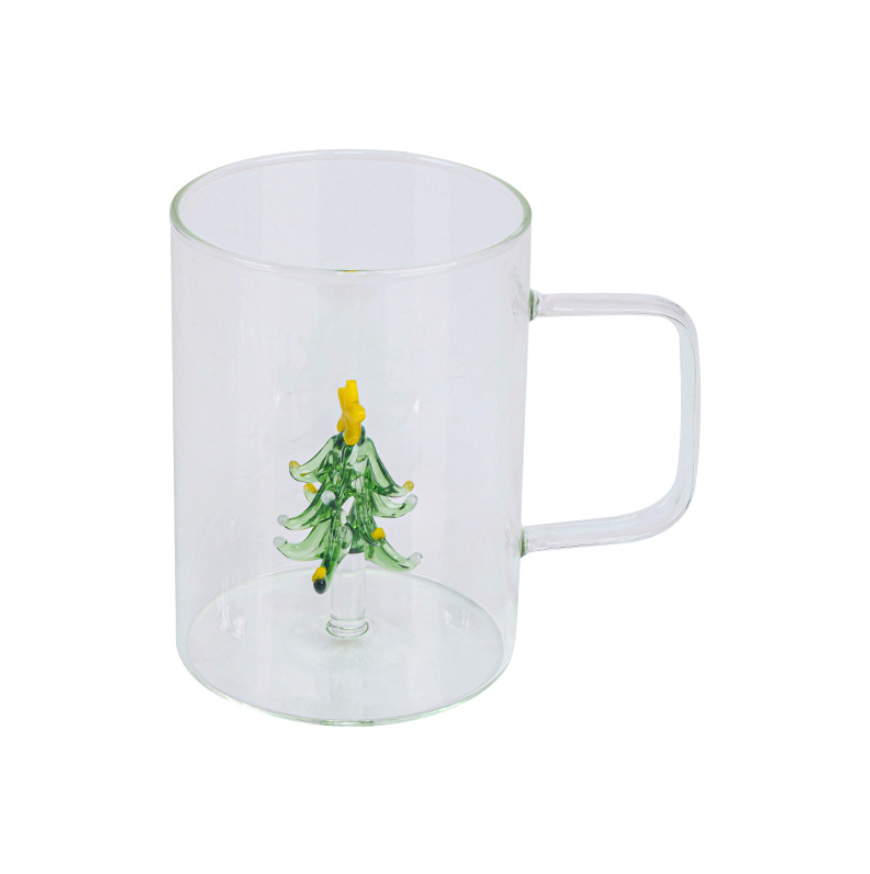  Cốc Thủy Tinh Giáng Sinh Quai Trong Suốt 