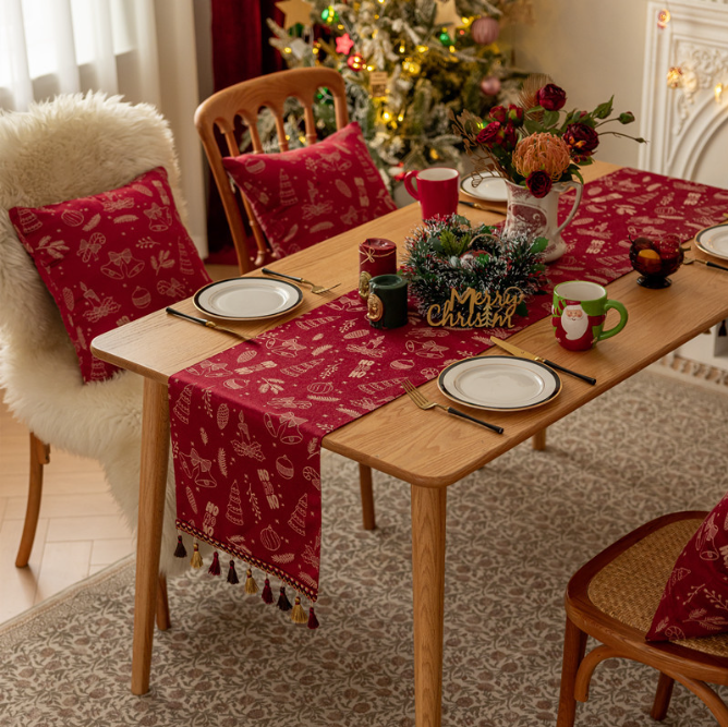  Khăn Trải Bàn Christmas Đỏ HoHoHo 