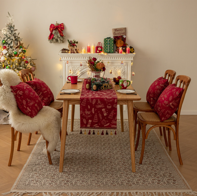  Khăn Trải Bàn Christmas Đỏ HoHoHo 
