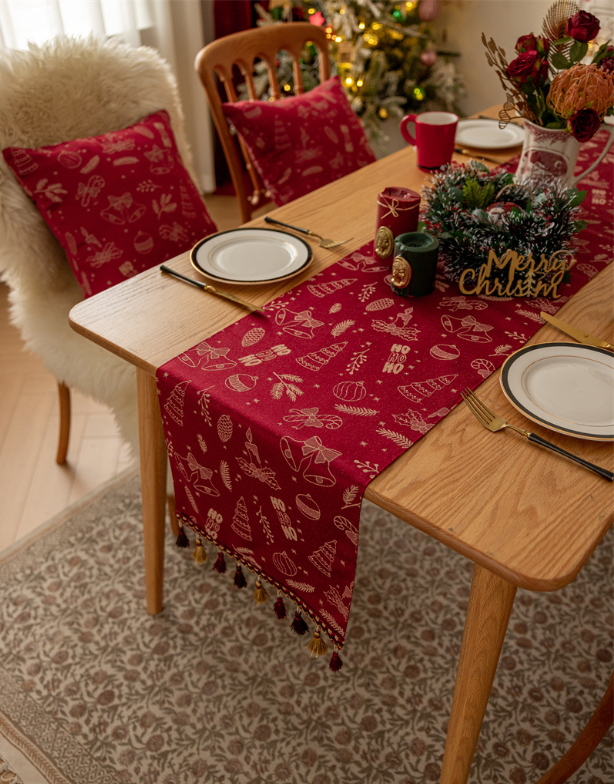  Khăn Trải Bàn Christmas Đỏ HoHoHo 
