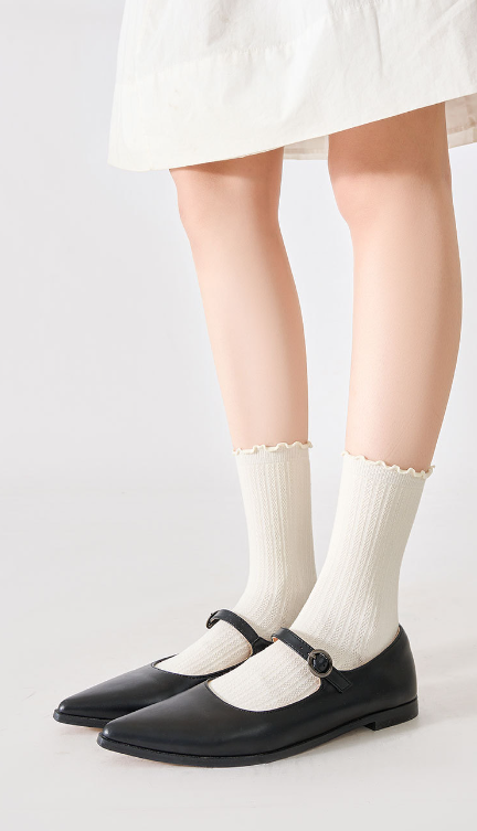  Tất Trơn Basic Viền Sóng 