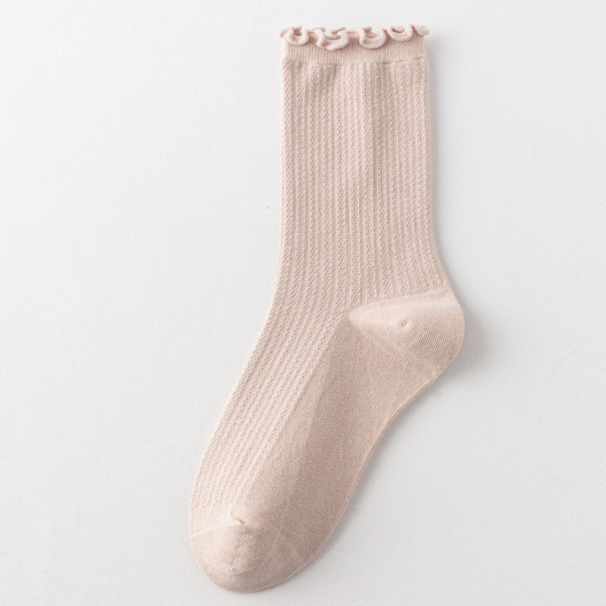  Tất Trơn Basic Viền Sóng 