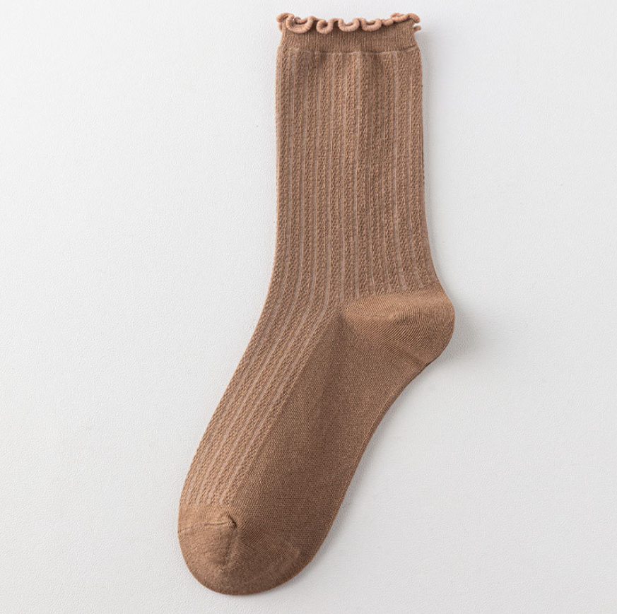  Tất Trơn Basic Viền Sóng 