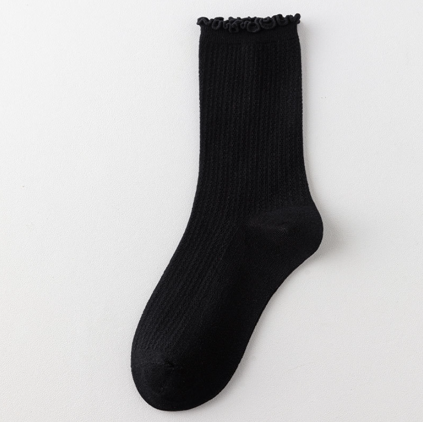  Tất Trơn Basic Viền Sóng 