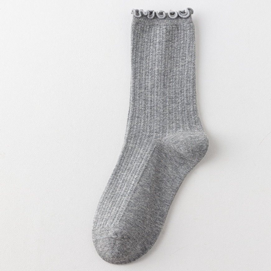  Tất Trơn Basic Viền Sóng 