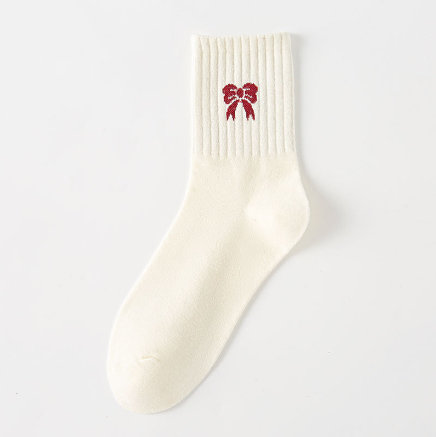  Tất Nơ Trắng Đỏ 