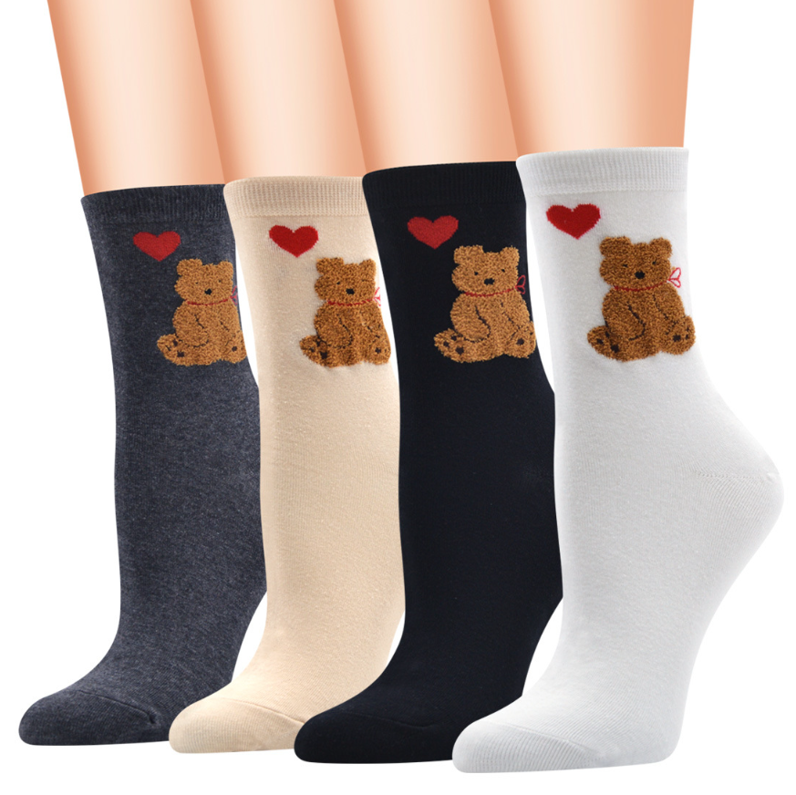  Tất Teddy Bear Trái Tim 45 