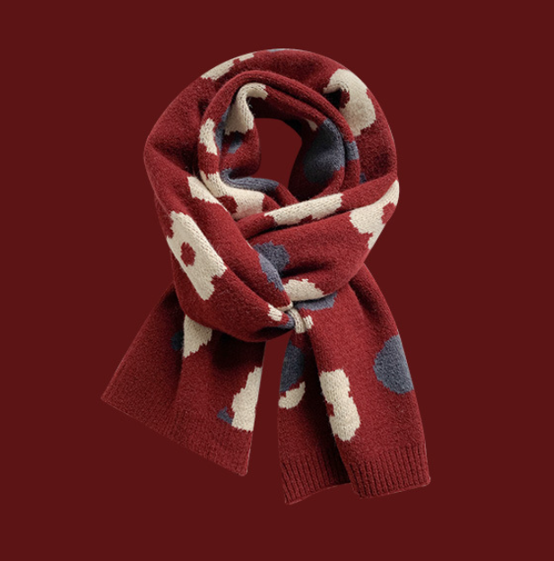  Khăn Quàng Cổ Họa Tiết Đỏ 