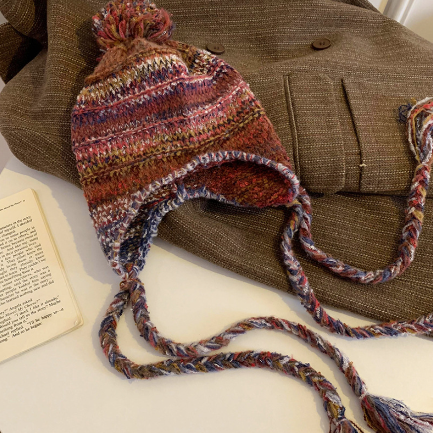  Mũ Len Dây Tua Rua Sắc Màu 