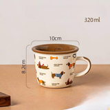  Cốc Đàn Cún Viền Nâu 