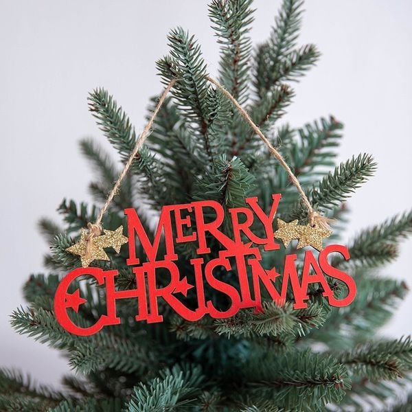  Chữ Gỗ Merry Christmas Sao Vàng 