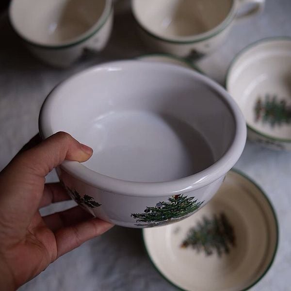  Bát Sứ Trắng Cây Thông 