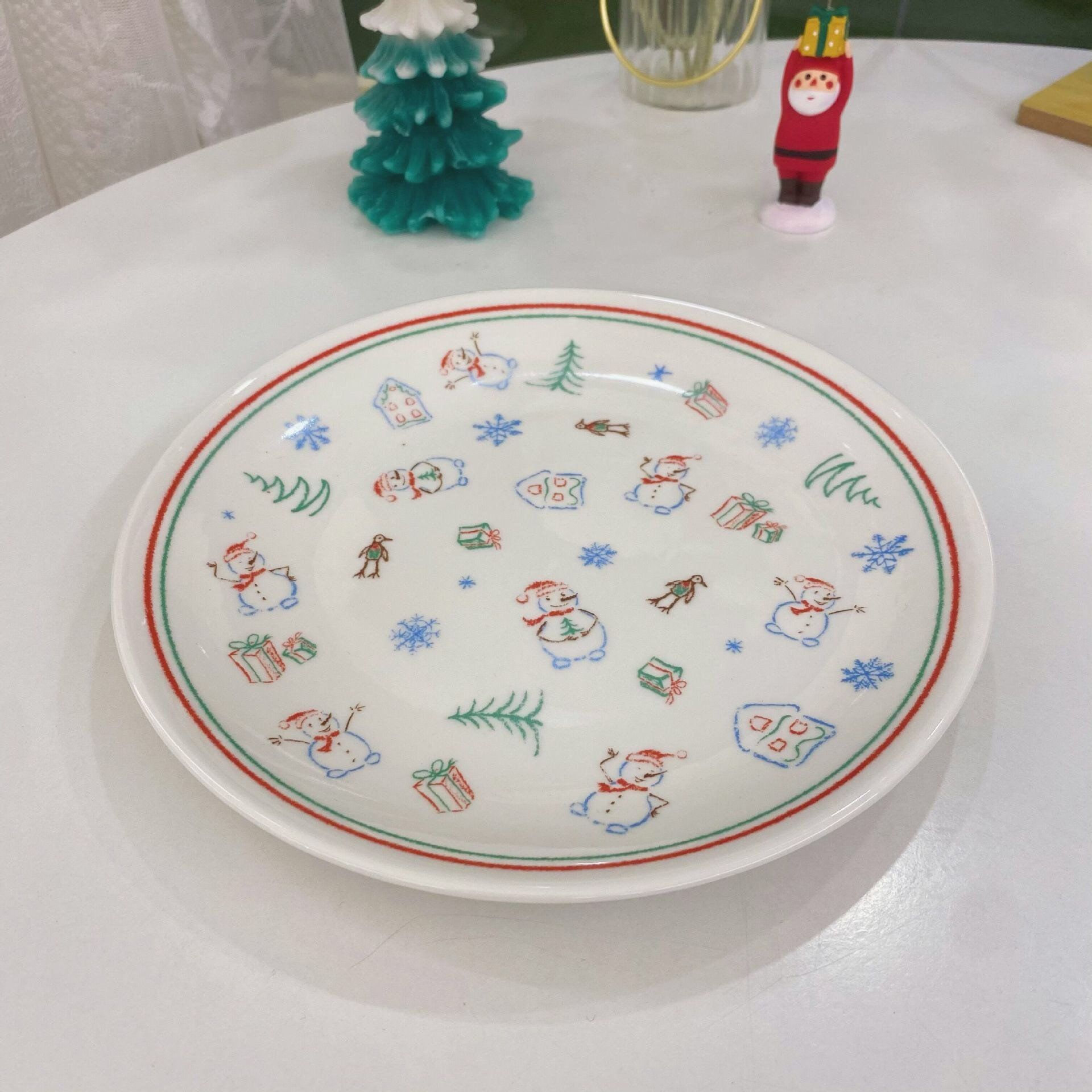  Cốc, Đĩa Vẽ Màu Sáp Giáng Sinh 