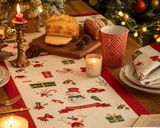  Khăn Trải Bàn Xmas Viền Đỏ 