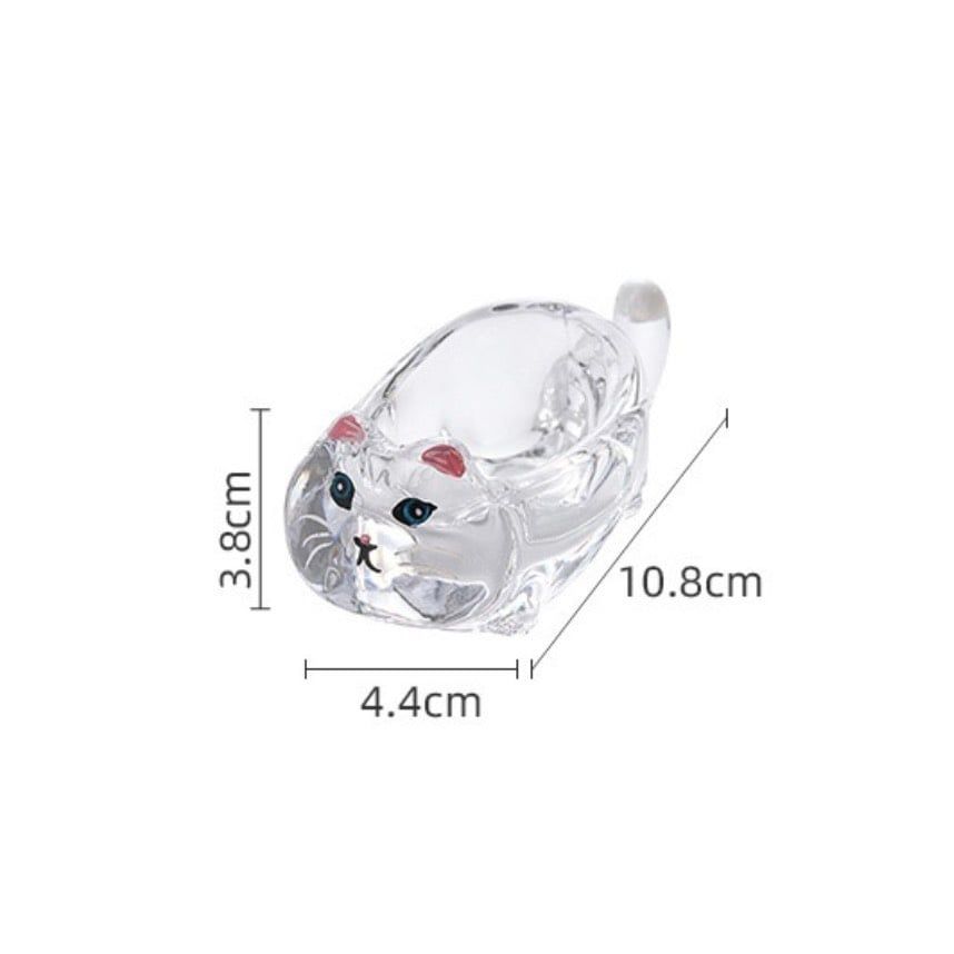  Đĩa Gia Vị Mèo Thủy Tinh 