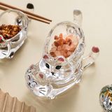  Đĩa Gia Vị Mèo Thủy Tinh 
