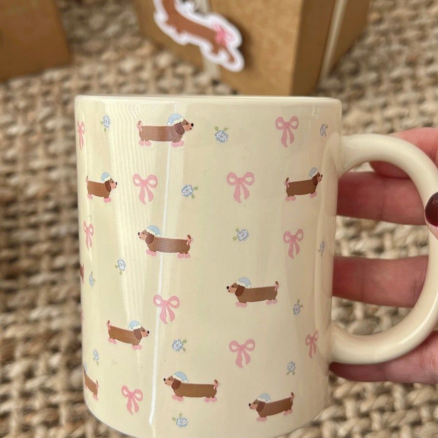  Cốc Cún Nơ Hồng 