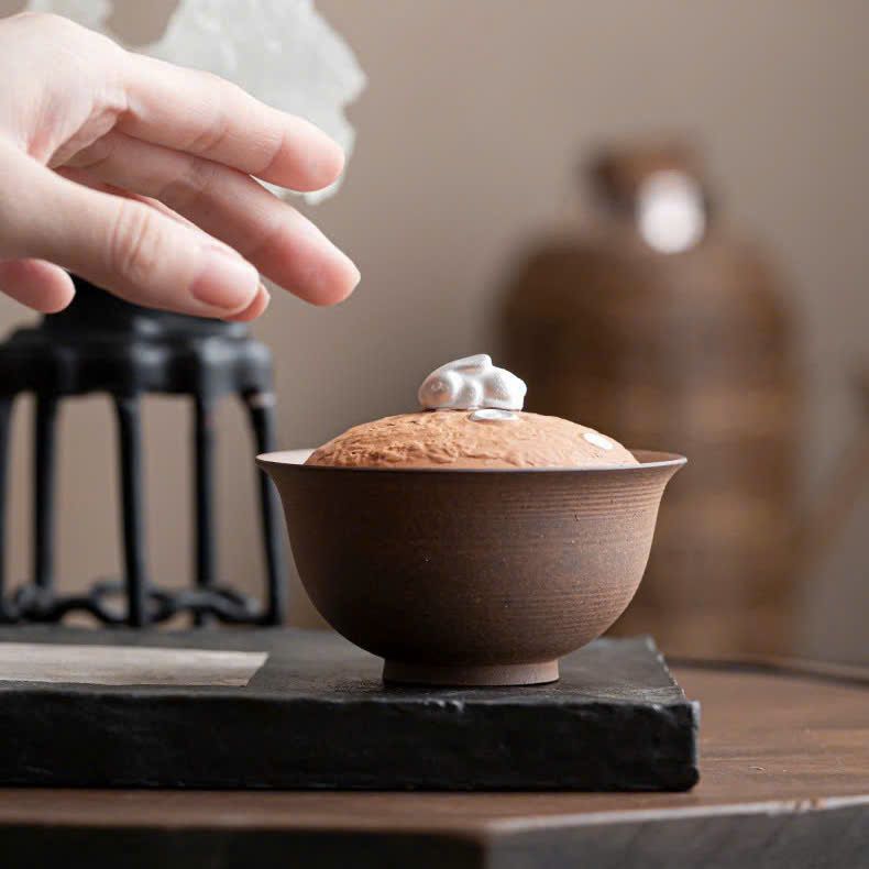  Chén Trà Gốm Bùn Thỏ 