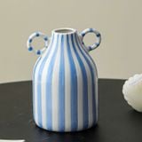  Bình Hoa Gốm Sọc Xanh 