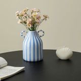  Bình Hoa Gốm Sọc Xanh 