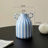  Bình Hoa Gốm Sọc Xanh 