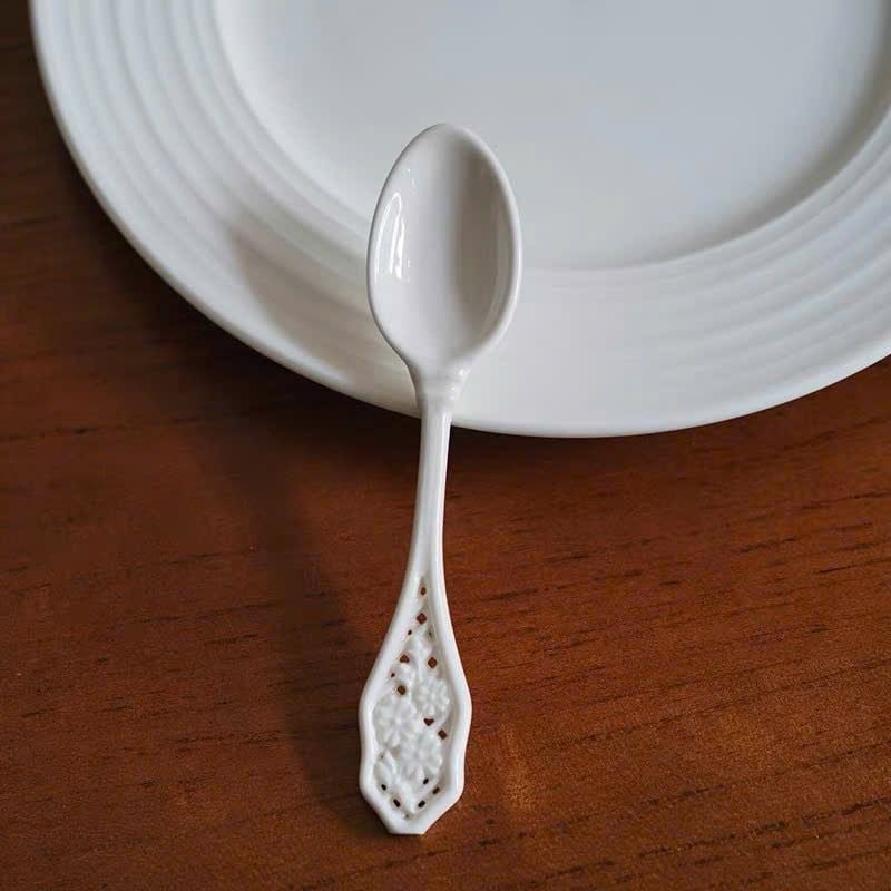  Thìa Sứ Trắng Cổ Điển 