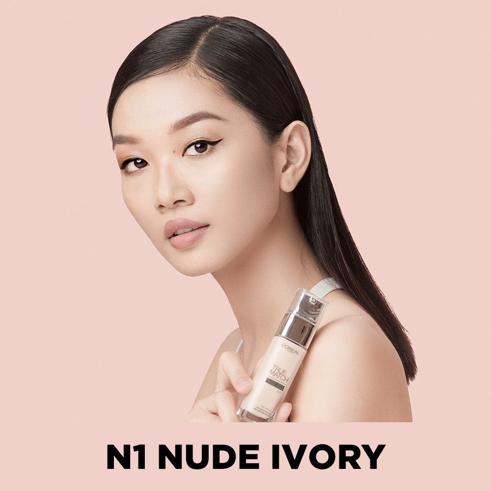 Kết quả hình ảnh cho Kem Nền L'Oreal True Match Liquid N1 Nude Ivory