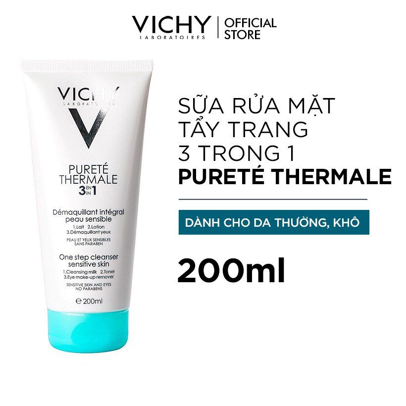  Sữa Rửa Mặt Tẩy Trang 3 Tác Dụng Vichy Purete Thermal One Step Cleanser 200ml 