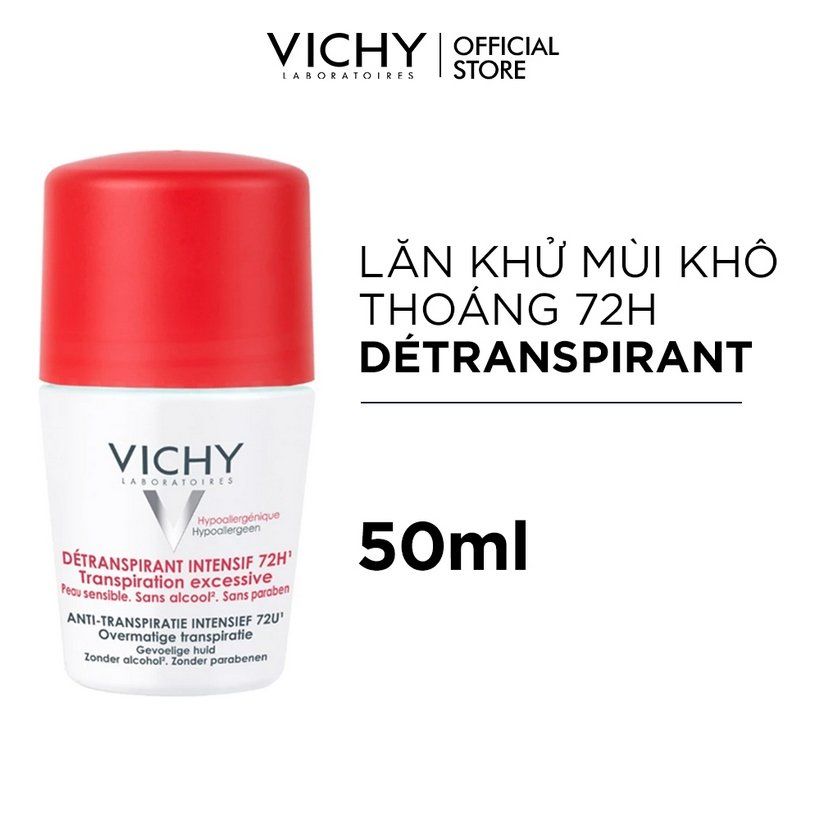  Lăn Khử Mùi Ngăn Mồ Hôi, Giữ Khô Thoáng Suốt 72h Déodorant Detranspirant Intensif 50ml 