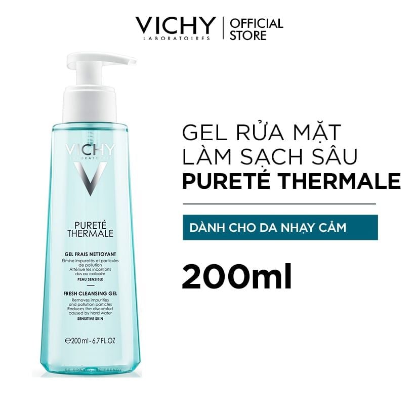  Gel Rửa Mặt Làm Sạch Sâu Vichy Purete Thermale Fresh Cleansing Gel 200ml 