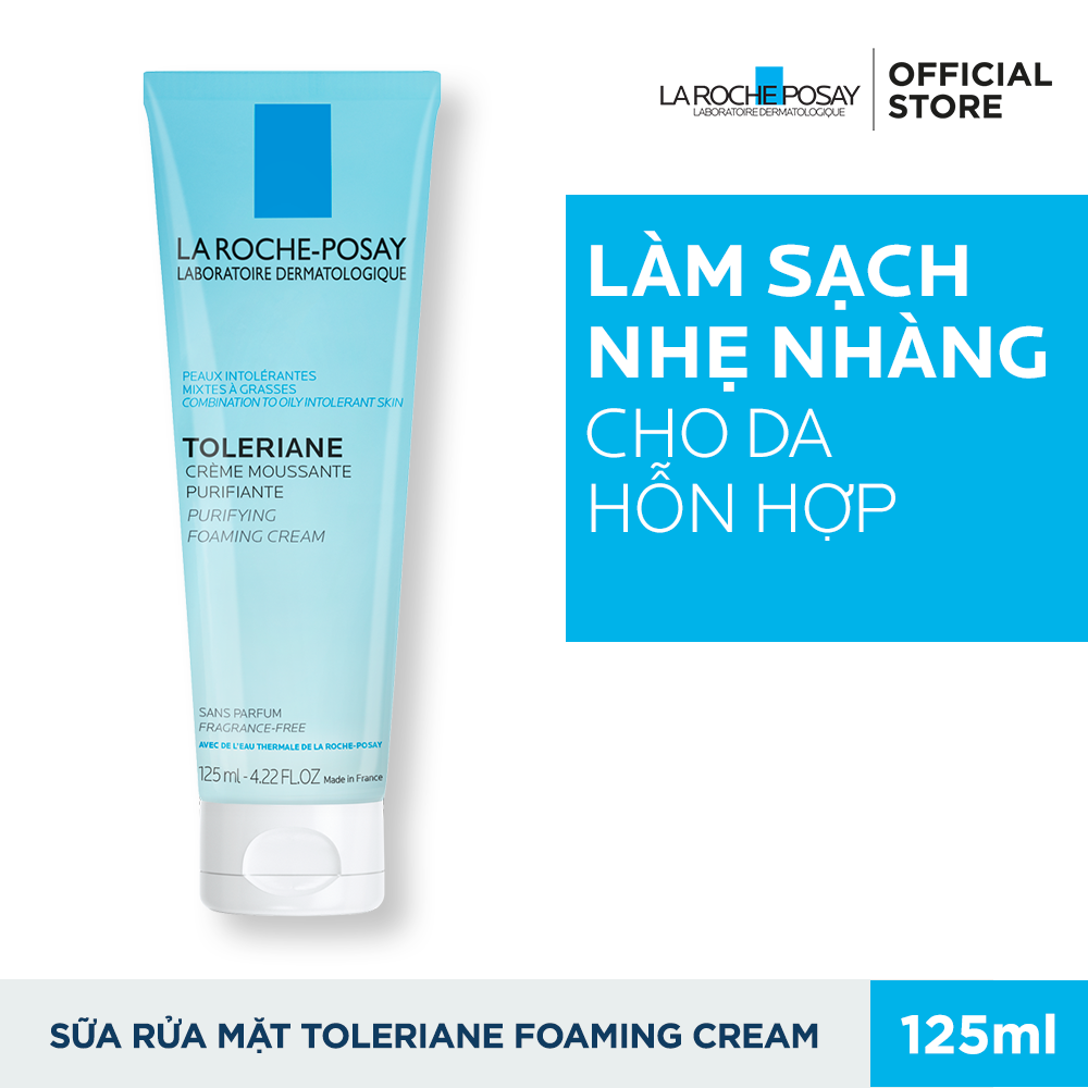  Sữa rửa mặt cho da hỗn hợp rất nhạy cảm Toleriane Foaming Cream 125ml 