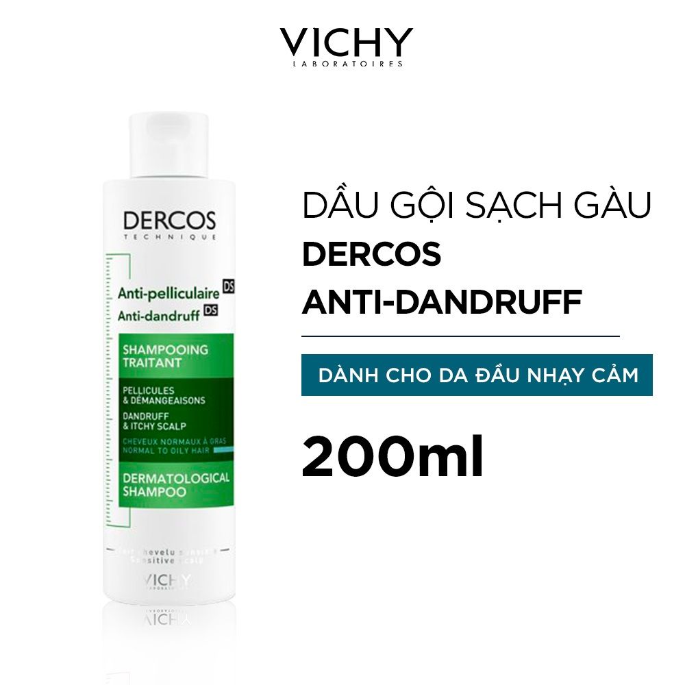  Dầu gội giảm gàu cho da đầu dầu Vichy Dercos 200ml 