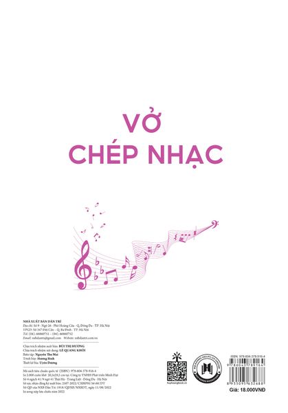 Vở chép nhạc 40 trang (Tái bản 2022)