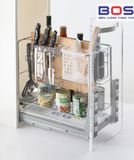 Giá dao thớt nan dẹt tay âm giảm chấn BOSS BDS1640