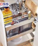 Giá dao thớt nan hộp ray âm giảm chấn BOSS BDH1620